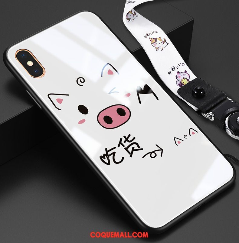 coque iphone xs noir dessin blanc