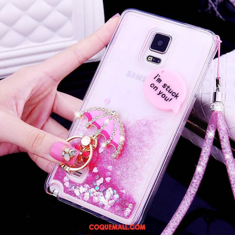Étui Samsung Galaxy Note 4 Étoile Strass Quicksand, Coque Samsung Galaxy Note 4 Téléphone Portable Rose