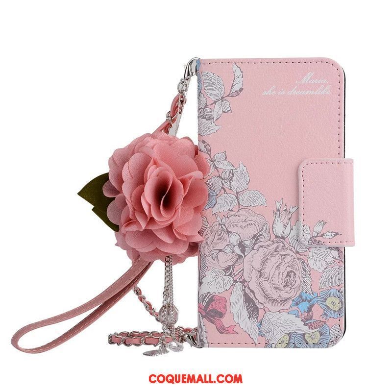 coque iphone xr portefeuille rose