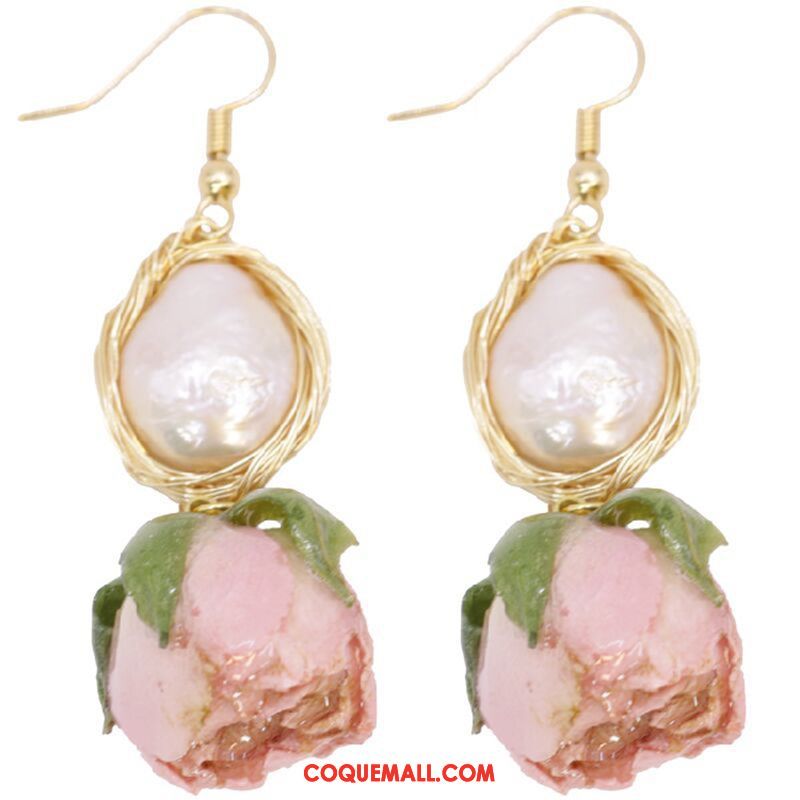 Boucles D'oreilles Femme Poudre Fleur Ultra, Boucles D'oreilles Original Rose