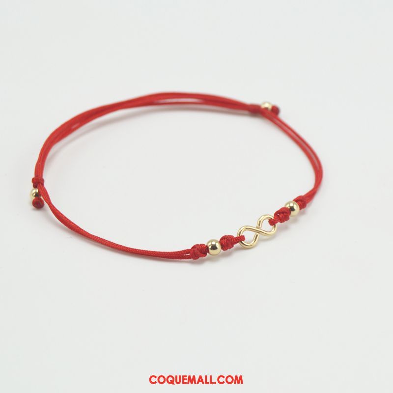 Bracelet De Cheville Femme Accessoires Étudiant Rouge, Bracelet De Cheville Simple Amoureux Gold