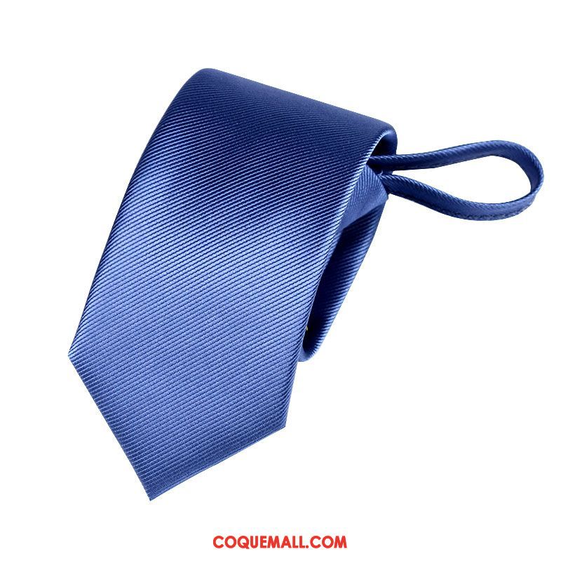 Cravate Homme Fermeture Éclair Paresseux Entreprise, Cravate Étroit Bleu