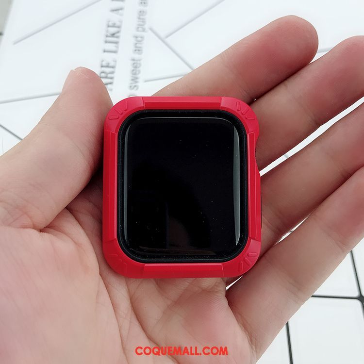 Étui Apple Watch Series 3 Tout Compris Fluide Doux Silicone, Coque Apple Watch Series 3 Incassable Rouge