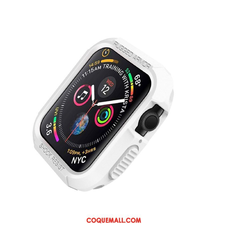 Étui Apple Watch Series 4 Blanc Protection Incassable, Coque Apple Watch Series 4 Silicone