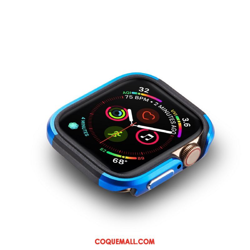 Étui Apple Watch Series 4 Border Bleu Protection, Coque Apple Watch Series 4 Alliage Incassable