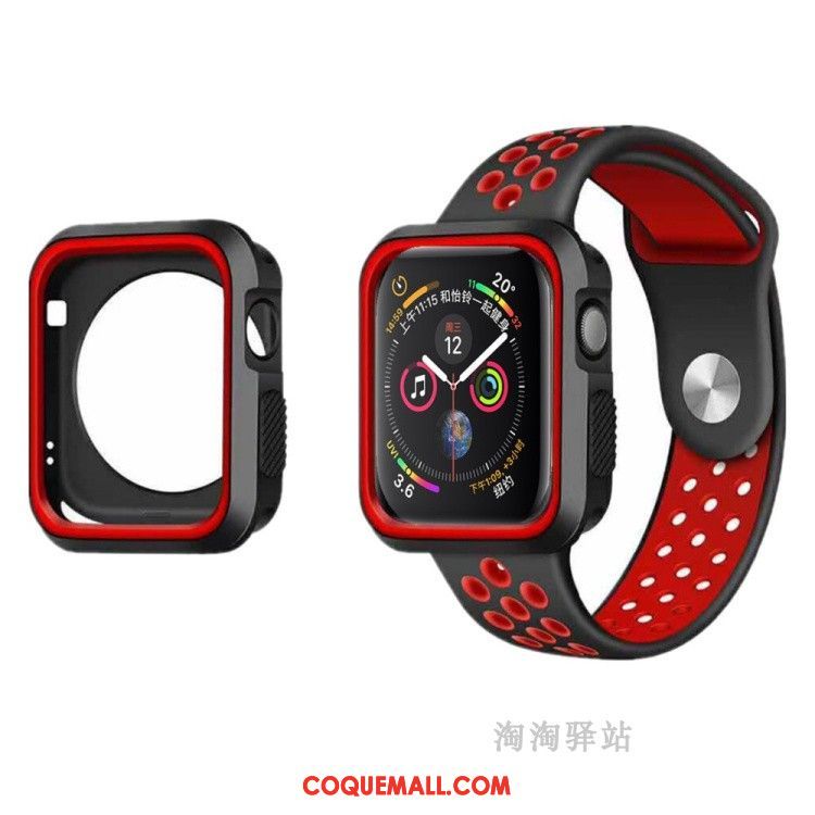Étui Apple Watch Series 5 Incassable Silicone Sport, Coque Apple Watch Series 5 Respirant Fluide Doux