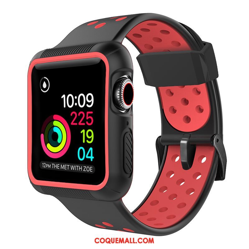 Étui Apple Watch Series 5 Protection Silicone Sport, Coque Apple Watch Series 5 Rouge