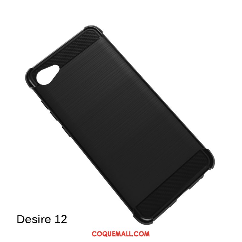Étui Htc Desire 12 Incassable Protection Téléphone Portable, Coque Htc Desire 12 Silicone Noir