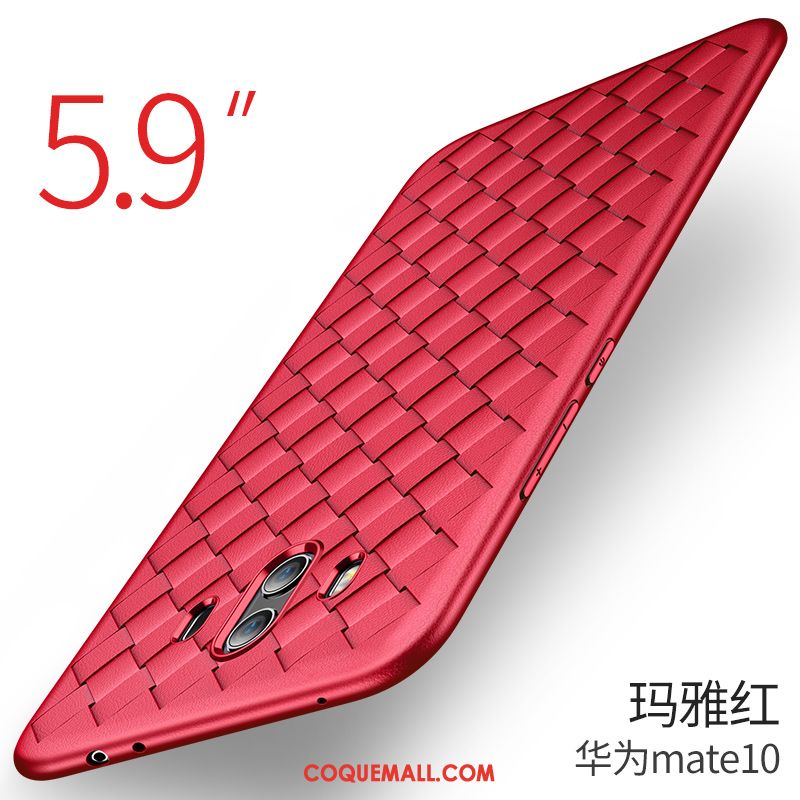Étui Huawei Mate 10 Fluide Doux Rouge Créatif, Coque Huawei Mate 10 Téléphone Portable