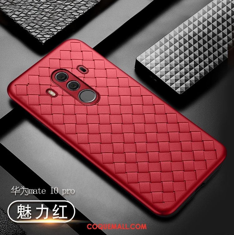 Étui Huawei Mate 10 Pro Fluide Doux Rouge Foncé, Coque Huawei Mate 10 Pro Téléphone Portable
