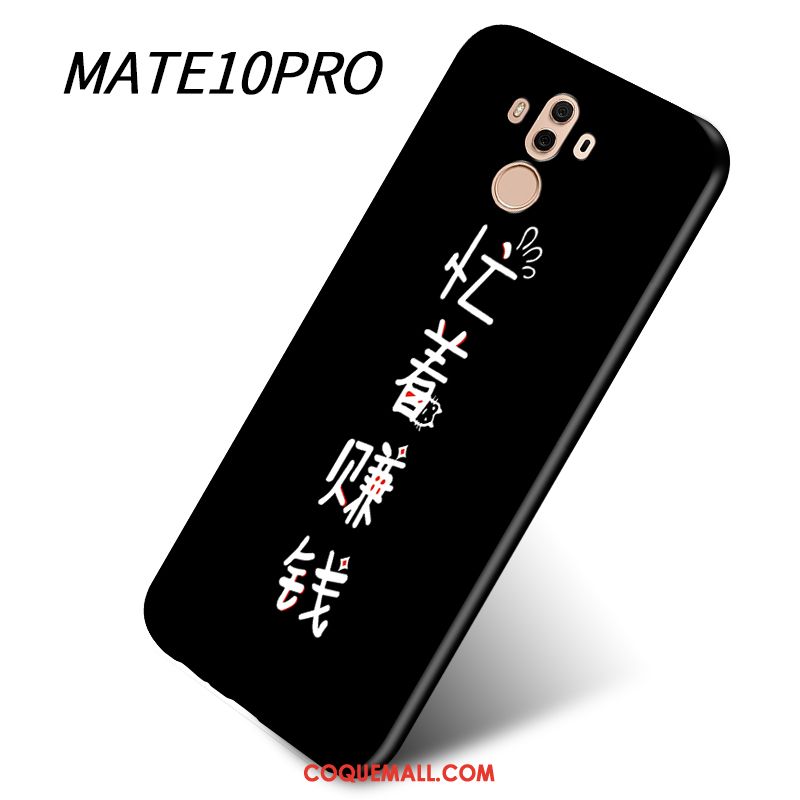 Étui Huawei Mate 10 Pro Incassable Téléphone Portable Silicone, Coque Huawei Mate 10 Pro Personnalité Noir