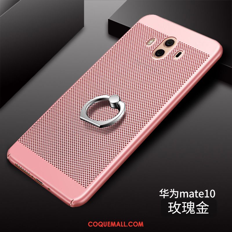 Étui Huawei Mate 10 Respirant Téléphone Portable Or Rose, Coque Huawei Mate 10 Anneau Difficile