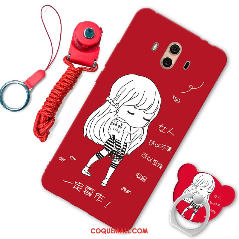 Étui Huawei Mate 10 Rouge Protection Cou Suspendu, Coque Huawei Mate 10 Téléphone Portable Ornements Suspendus