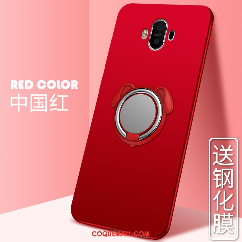 Étui Huawei Mate 10 Téléphone Portable Silicone Incassable, Coque Huawei Mate 10 Délavé En Daim Rouge