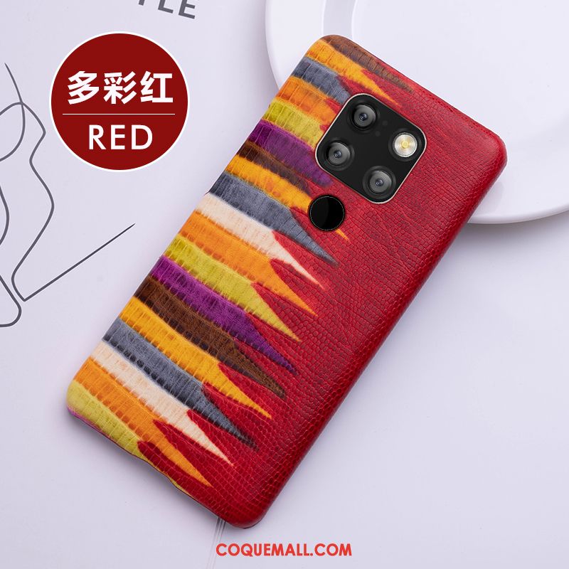 Étui Huawei Mate 20 Créatif Cuir Rouge, Coque Huawei Mate 20 Mode Luxe