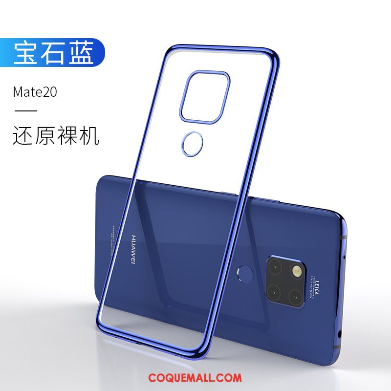 Étui Huawei Mate 20 Fluide Doux Téléphone Portable Bleu, Coque Huawei Mate 20 Tout Compris Incassable