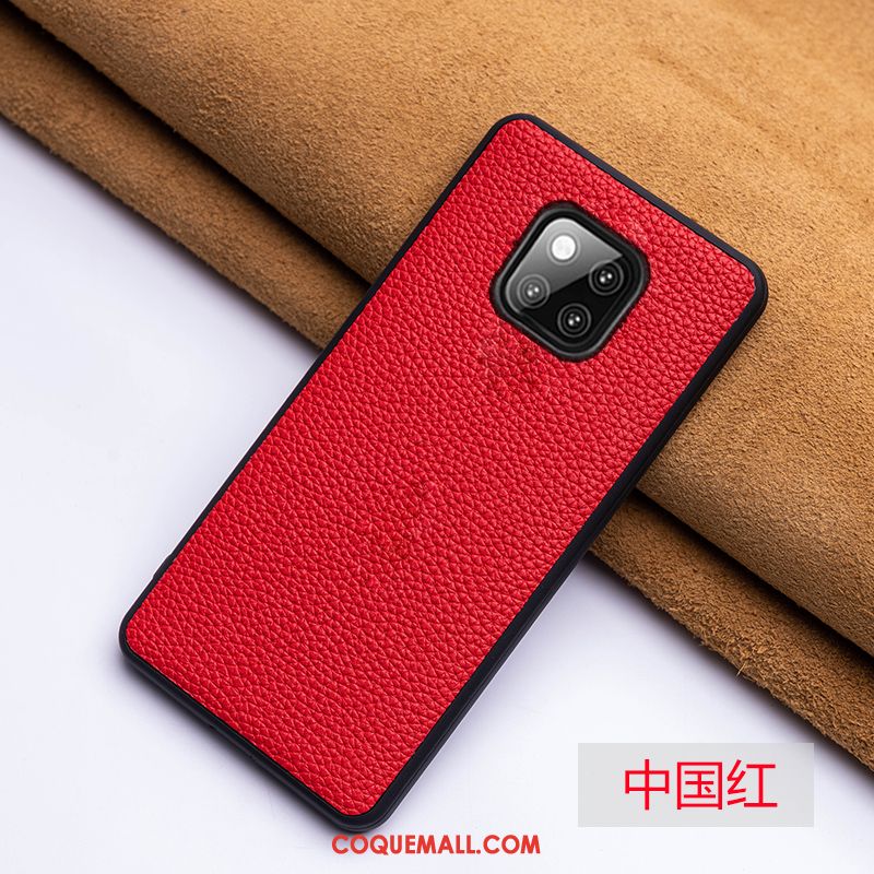 Étui Huawei Mate 20 Pro Personnalisé Incassable Téléphone Portable, Coque Huawei Mate 20 Pro Cuir Rouge