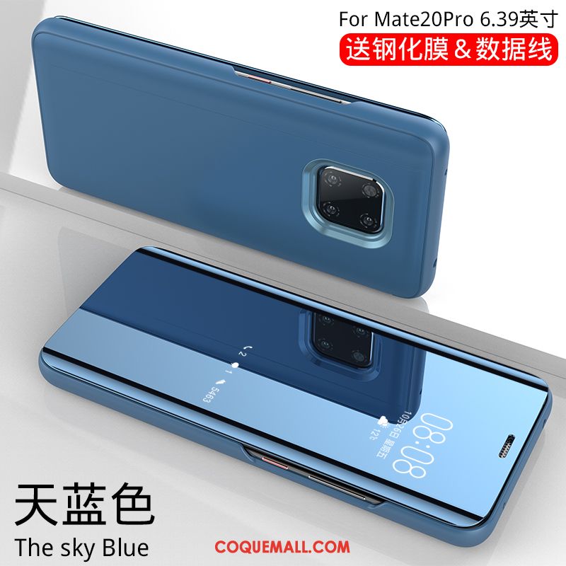 Étui Huawei Mate 20 Pro Téléphone Portable Tout Compris Incassable, Coque Huawei Mate 20 Pro Étui En Cuir Bleu