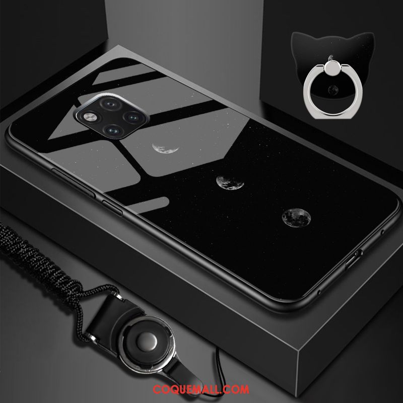 Étui Huawei Mate 20 Pro Téléphone Portable Verre Personnalité, Coque Huawei Mate 20 Pro Noir Nouveau