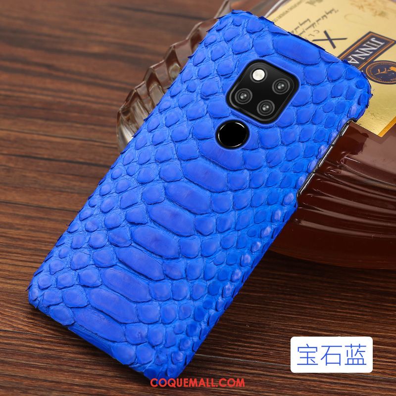 Étui Huawei Mate 20 X Bleu Téléphone Portable Nouveau, Coque Huawei Mate 20 X Incassable Cuir Véritable