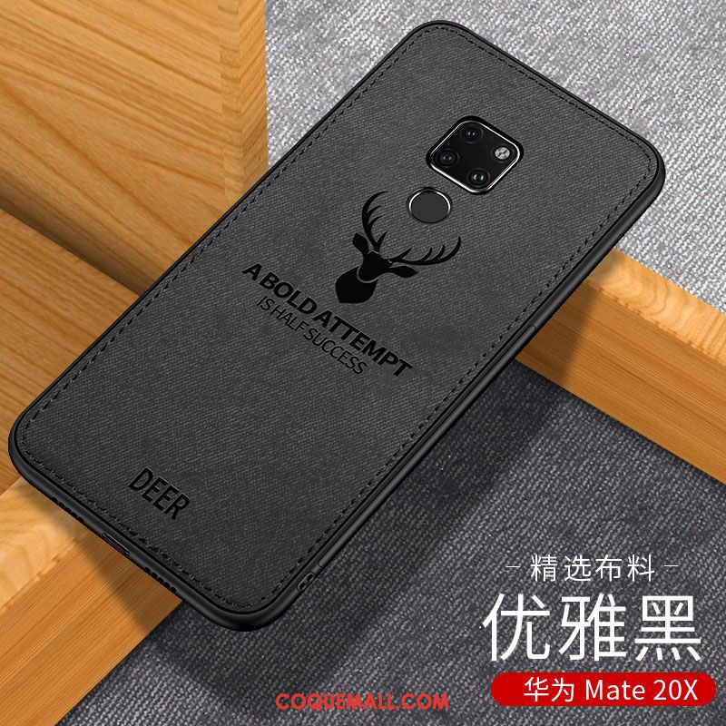Étui Huawei Mate 20 X Téléphone Portable Protection Noir, Coque Huawei Mate 20 X Tout Compris Tissu