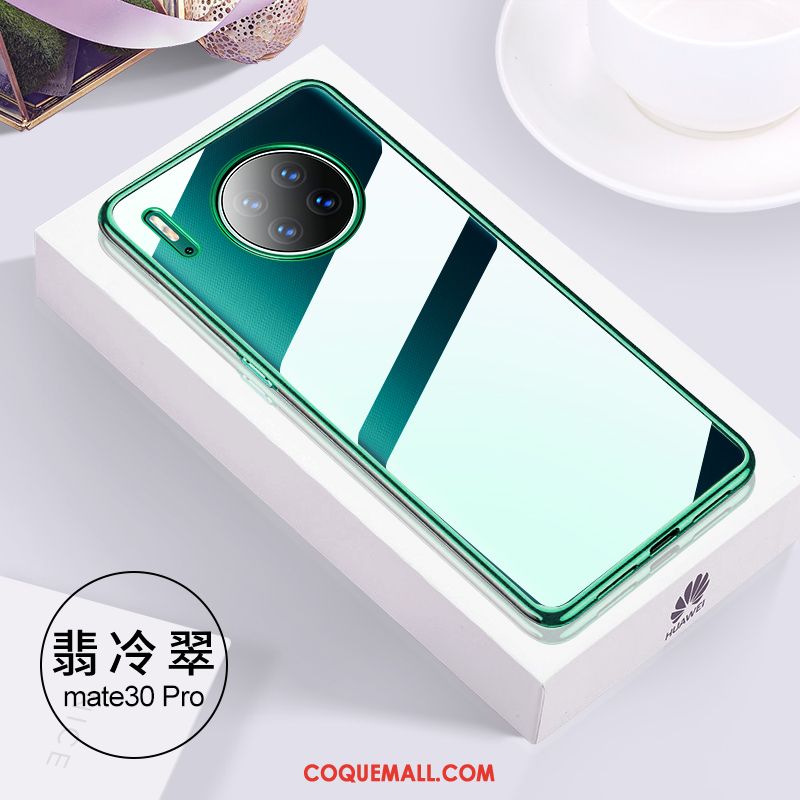Étui Huawei Mate 30 Pro Tout Compris Transparent Très Mince, Coque Huawei Mate 30 Pro Vert Fluide Doux