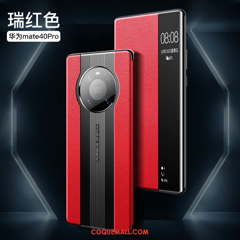 Étui Huawei Mate 40 Pro Cuir Véritable Incassable Téléphone Portable, Coque Huawei Mate 40 Pro Luxe En Cuir