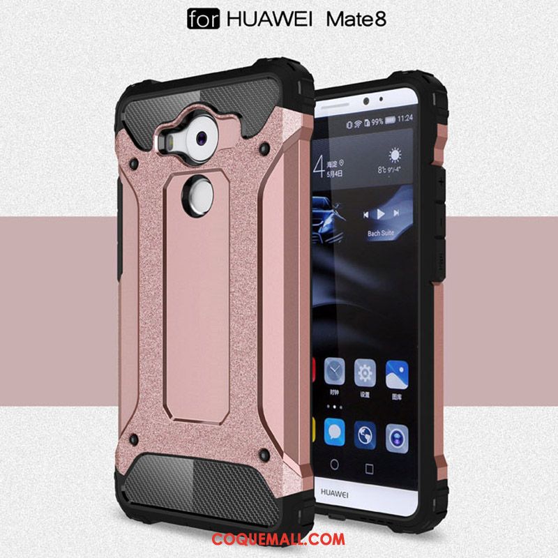 Étui Huawei Mate 8 Armure Tout Compris Difficile, Coque Huawei Mate 8 Rose Téléphone Portable
