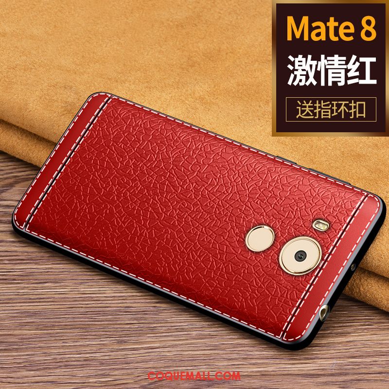 Étui Huawei Mate 8 Rouge Business Fluide Doux, Coque Huawei Mate 8 Téléphone Portable Silicone