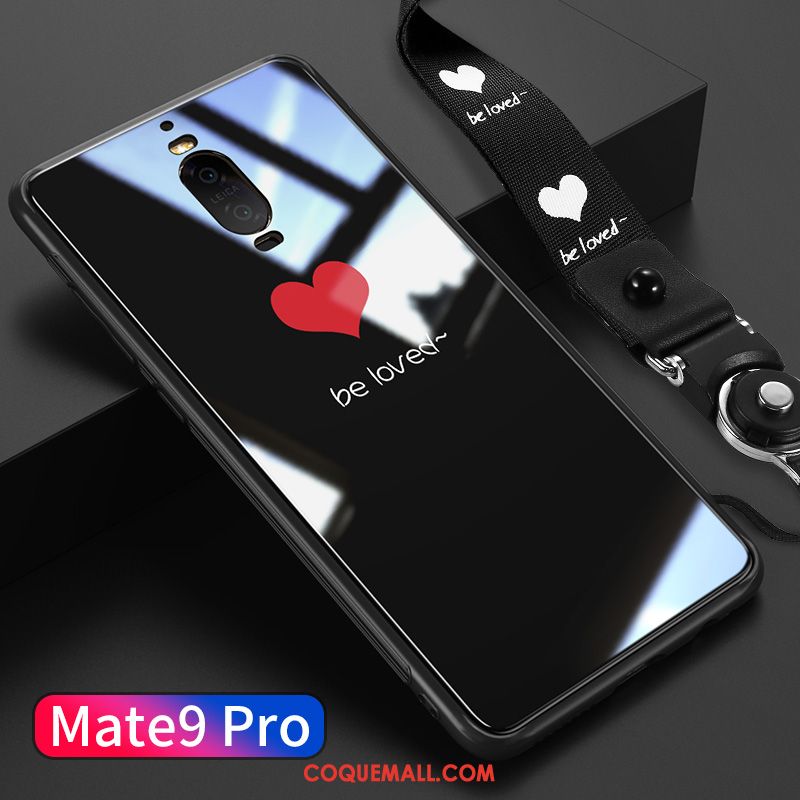 Étui Huawei Mate 9 Pro Incassable Amoureux Noir, Coque Huawei Mate 9 Pro Net Rouge Protection