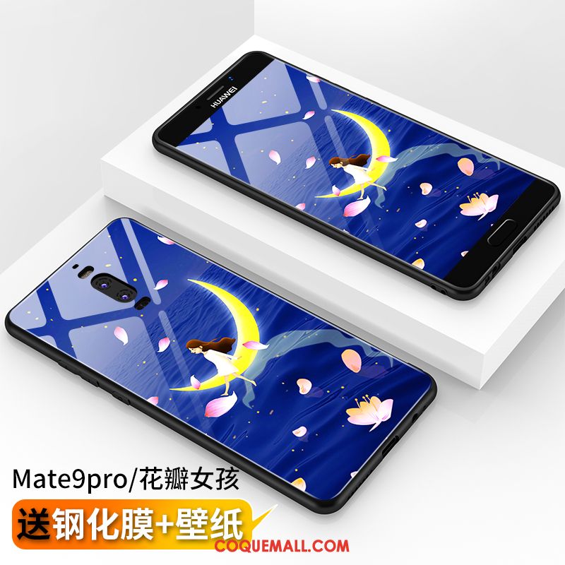 Étui Huawei Mate 9 Pro Personnalité Créatif Bleu, Coque Huawei Mate 9 Pro Net Rouge Très Mince