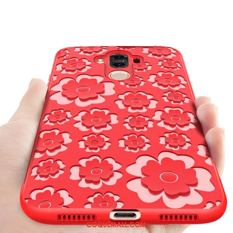 Étui Huawei Mate 9 Tout Compris Téléphone Portable Rouge, Coque Huawei Mate 9 Incassable Fluide Doux