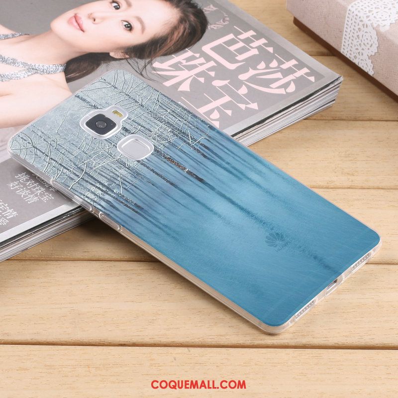 Étui Huawei Mate S Fluide Doux Protection Bleu, Coque Huawei Mate S Téléphone Portable Silicone