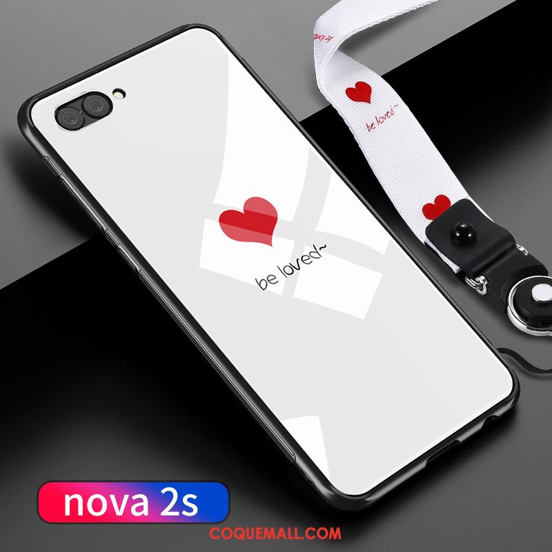 Étui Huawei Nova 2s Téléphone Portable Verre Blanc, Coque Huawei Nova 2s Incassable Tout Compris