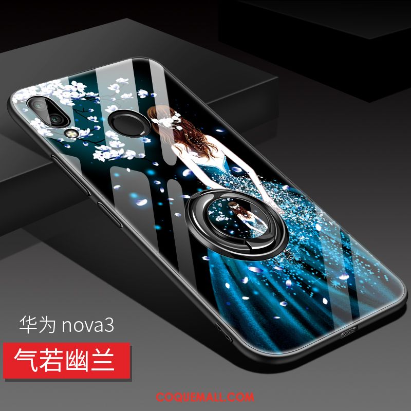 Étui Huawei Nova 3 Bleu Verre Créatif, Coque Huawei Nova 3 Tout Compris Téléphone Portable