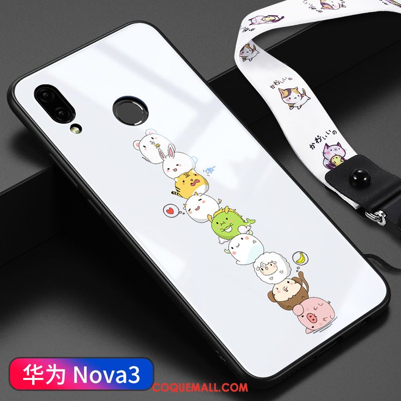 Étui Huawei Nova 3 Créatif Verre Charmant, Coque Huawei Nova 3 Téléphone Portable Très Mince