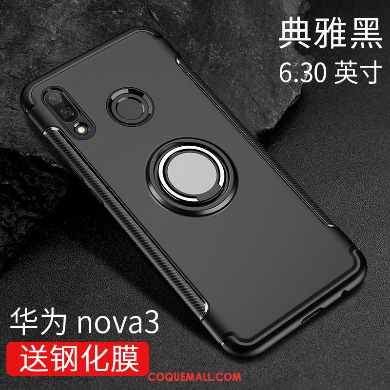 Étui Huawei Nova 3 Fluide Doux Silicone Nouveau, Coque Huawei Nova 3 Noir Incassable