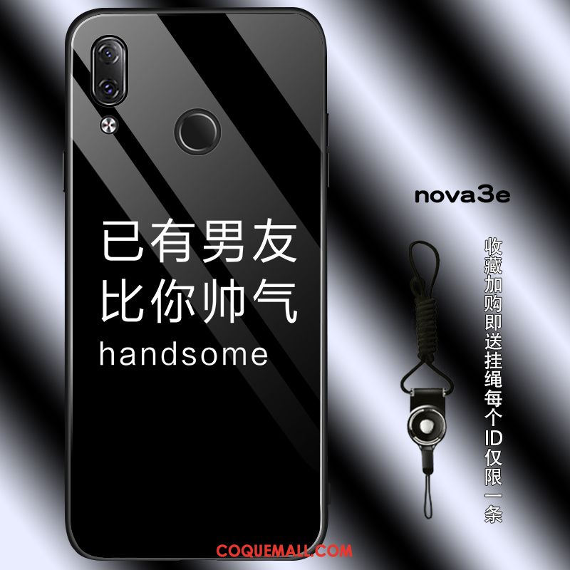 Étui Huawei Nova 3e Incassable Téléphone Portable Noir, Coque Huawei Nova 3e Tout Compris Personnalité