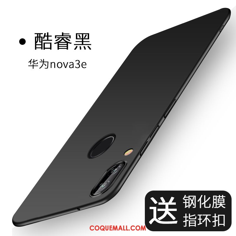 Étui Huawei Nova 3e Noir Incassable Difficile, Coque Huawei Nova 3e Très Mince Téléphone Portable
