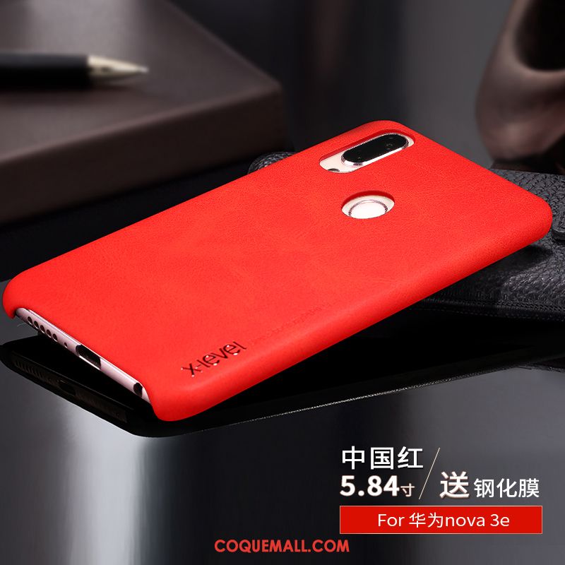 Étui Huawei Nova 3e Personnalité Tendance Rouge, Coque Huawei Nova 3e Créatif Téléphone Portable