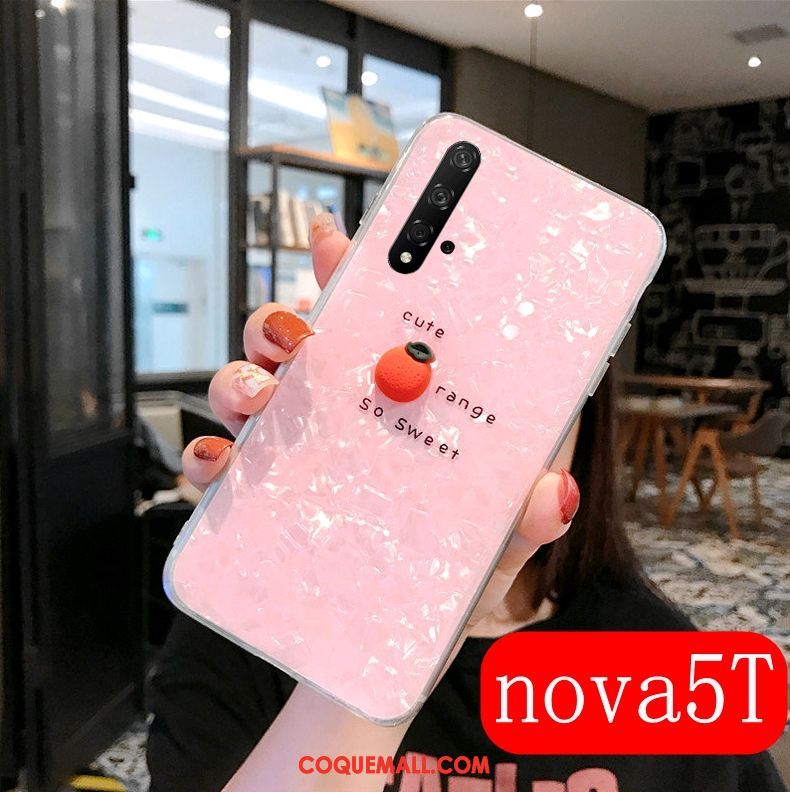 Étui Huawei Nova 5t Incassable Créatif Personnalité, Coque Huawei Nova 5t Rose Transparent