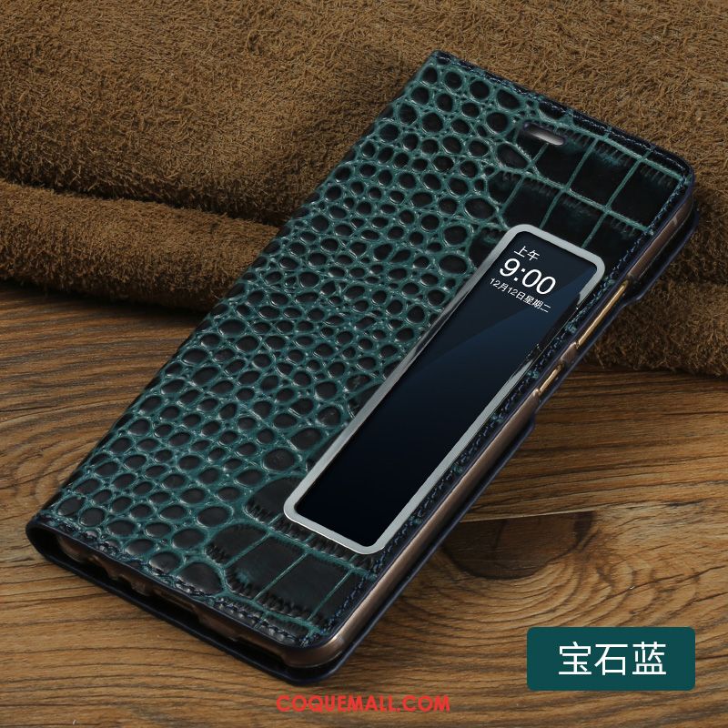 Étui Huawei P10 Ouvrir La Fenêtre Téléphone Portable Membrane, Coque Huawei P10 Bleu Incassable