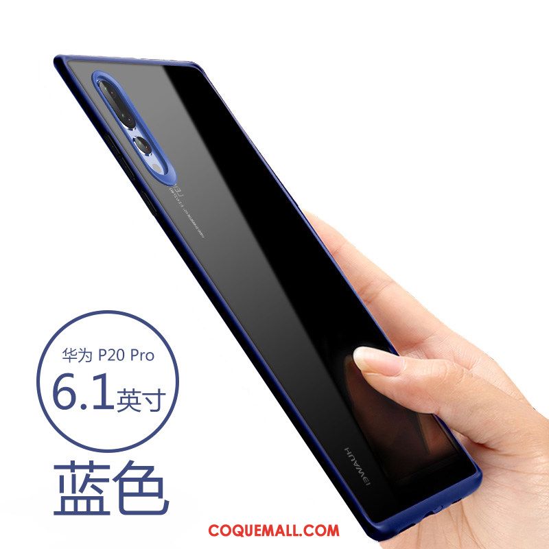 Étui Huawei P20 Pro Très Mince Transparent Protection, Coque Huawei P20 Pro Bleu Silicone