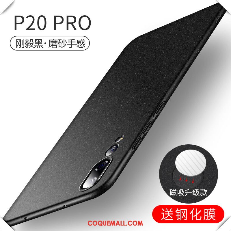 Étui Huawei P20 Pro Téléphone Portable Noir Magnétisme, Coque Huawei P20 Pro Difficile Très Mince