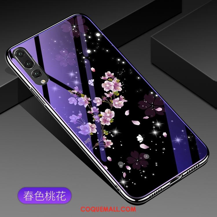 Étui Huawei P20 Verre Créatif Téléphone Portable, Coque Huawei P20 Violet Tendance