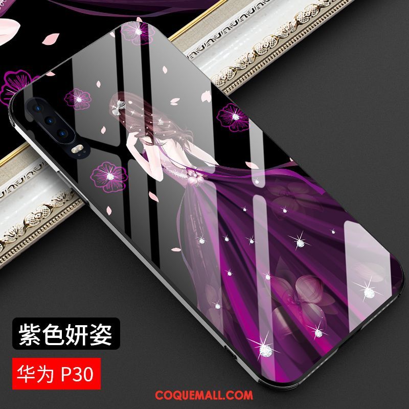 Étui Huawei P30 Miroir Luxe Rouge, Coque Huawei P30 Nouveau Violet
