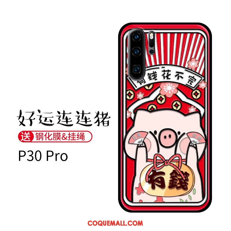 Étui Huawei P30 Pro Incassable Rouge Ornements Suspendus, Coque Huawei P30 Pro Tout Compris Silicone
