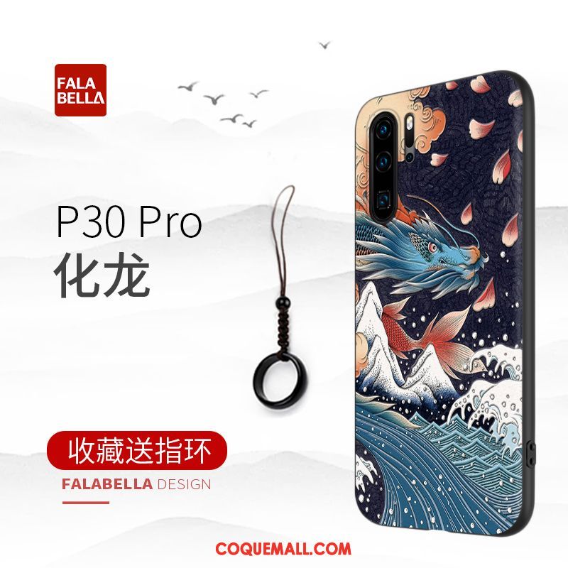 Étui Huawei P30 Pro Silicone Protection Bleu, Coque Huawei P30 Pro Incassable Téléphone Portable