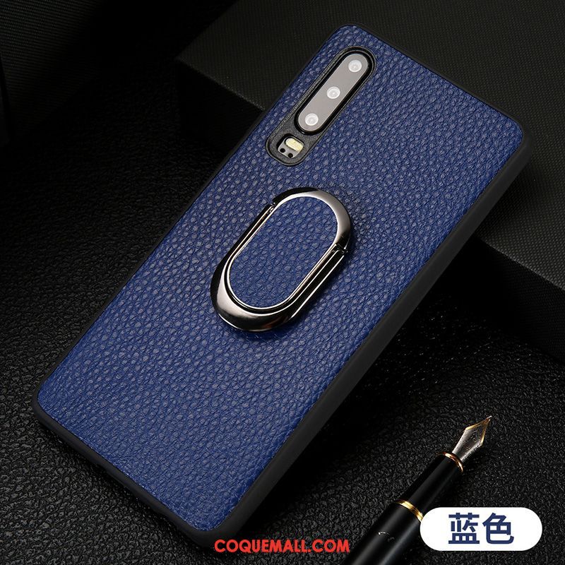 Étui Huawei P30 Téléphone Portable Personnalité Cuir Véritable, Coque Huawei P30 Protection Magnétisme