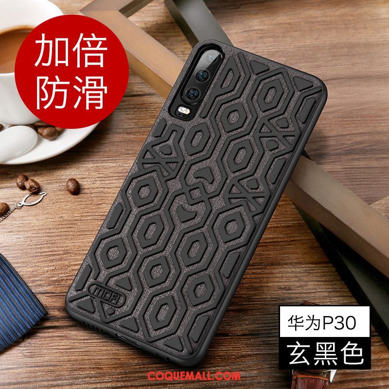 Étui Huawei P30 Téléphone Portable Très Mince Délavé En Daim, Coque Huawei P30 Fluide Doux Créatif